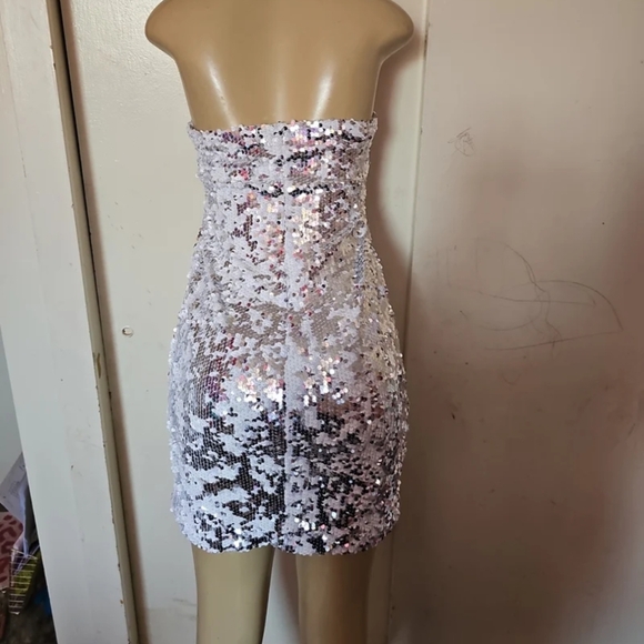 Lilly Pulitzer White Sequin Strapless Dress - Picture 4 of 5